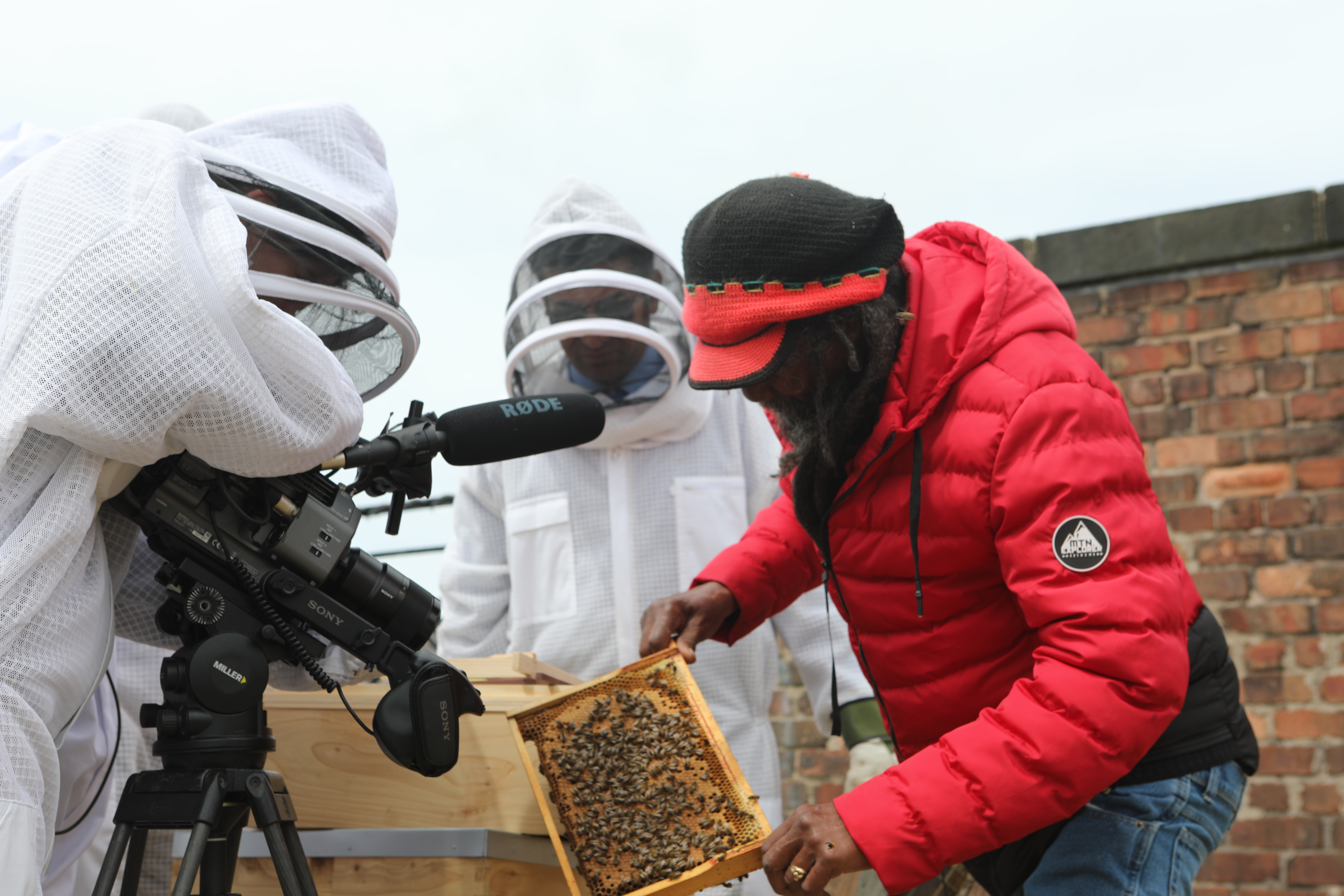 Ikram Ahmed Filming Barry the Beekeeper
