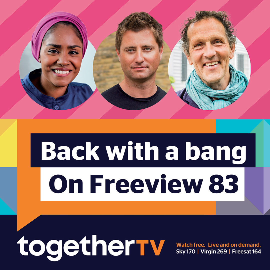 Nadiya Hussain, George Clarke and Monty Don displayed for new Freeview changes update on Together TV 