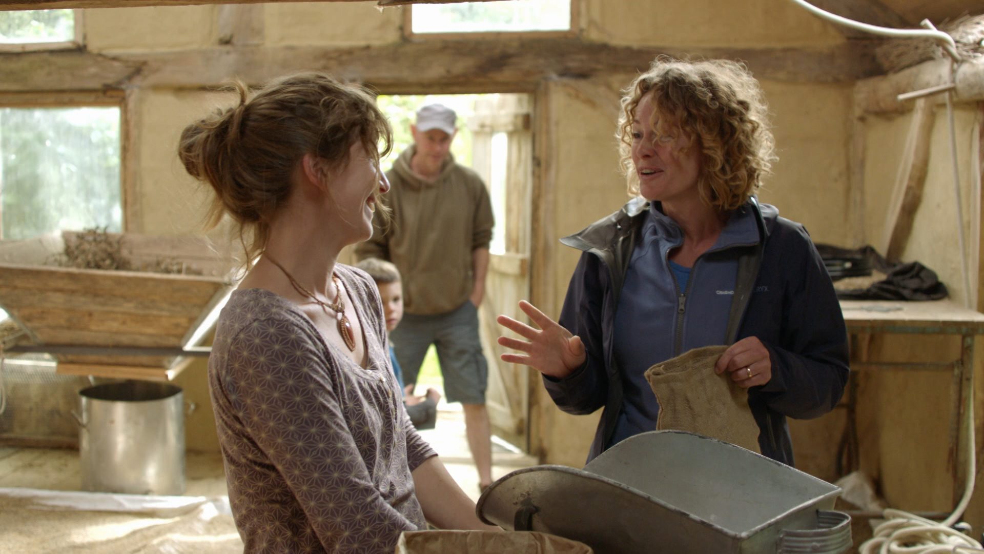 Kate Humble and a business owner