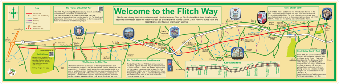 Flitch Way Walk Map. Photo credit Friends of Flitch Way: https://www.friends-of-the-flitch-way.org.uk/fw-info-maps.html