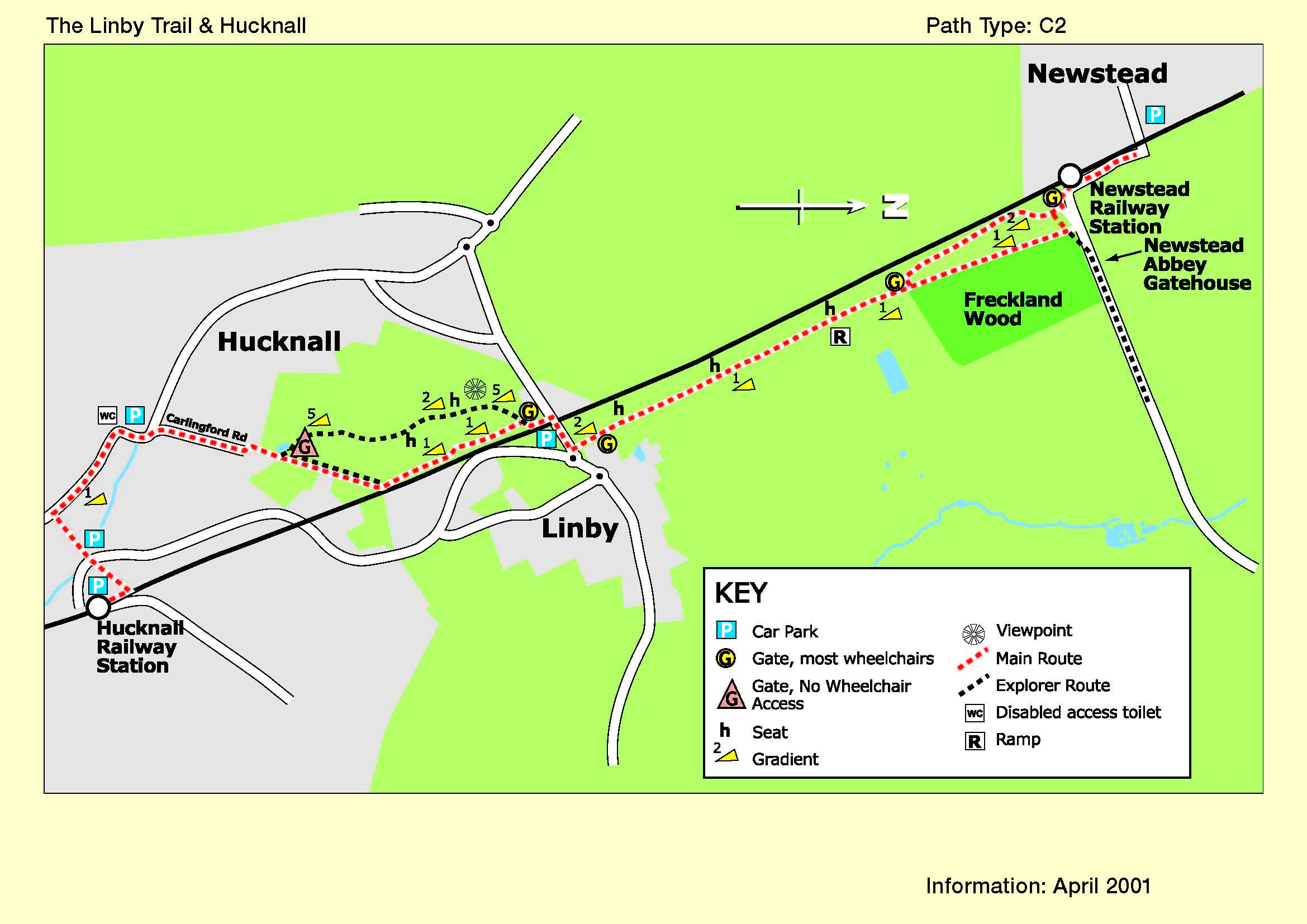 Linby Huncknall trailmap. https://www.nottinghamshire.gov.uk/media/109436/linbyhucknallbreakfree2.pdf